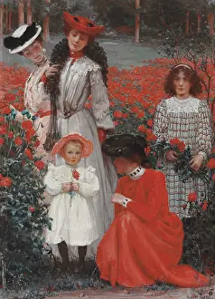 Tenderness Prints: A Family Group, c1898. Creator: Herter, Albert (1871-1950)