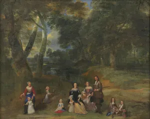 Family Group in a Landscape, 1640-1678. Creator: Gillis van Tilborgh the Younger