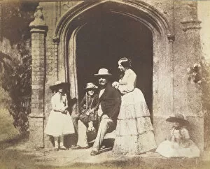 Calvert Gallery: Family Group Portrait Posed in Doorway, late 1840s. Creator: Calvert Jones