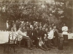 Russian Federation Prints: The Family of Irkutsk Merchant Belogorov at a Picnic. 1910-1919. Creator: Unknown
