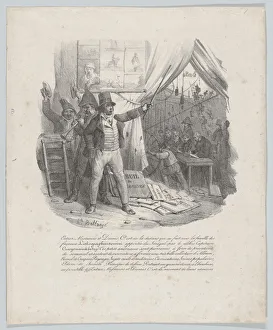 The Family of the Lithographautoccini, 1824. Creator: Hippolyte Bellangé The Family of the Lithographautoccini, 1824. Creator: Hippolyte Bellangé