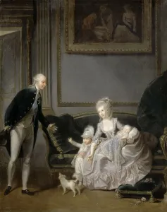 The Family of Louis Philippe Joseph d Orleans (1747-1793) at the Palais-Royal, 1776. Artist: Cibot, Edouard (1799-1877)