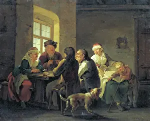 Neo Classical Prints: A Family Lunching in a Tavern, 1770-1774. Creator: Georg Melchior Kraus