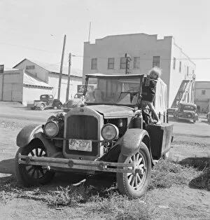 Family, one month from South Dakota, now... Tulelake, Siskiyou County, California, 1939. Creator: Dorothea Lange