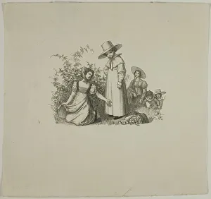 Family with Picnic Baskets, 1820. Creator: Ludwig Ferdinand Schnorr von Carolsfeld