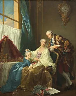 Powdered Prints: Family Portrait, 1756. Creator: Francois Hubert Drouais