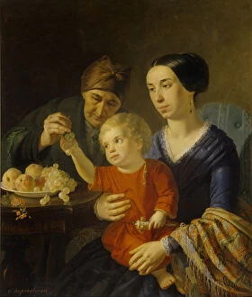 Family portrait, 1848. Artist: Toropov, Foma Gavrilovich (1821-1898)