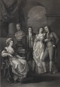 Family portrait of Catherine Petrovna Baryatinskaya (1750-1811), nee Princess of Holstein-Beck, 1793 Artist: Morghen, Raphael (1758-1833)