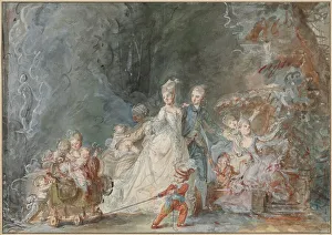 Family Promenade in the Park, 1765/1766. Creator: Pierre Antoine Baudouin