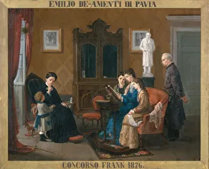 Musei Civici Prints: Family Reading of The Betrothed, 1876