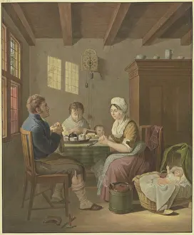 Meal Prints: A family saying grace. Creator: Johann Friedrich Morgenstern