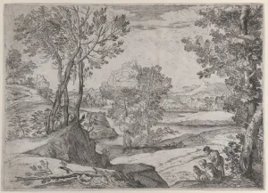 Giovanni Francesco Grimaldi Prints: A family seated by a river, 1643. Creator: Giovanni Francesco Grimaldi