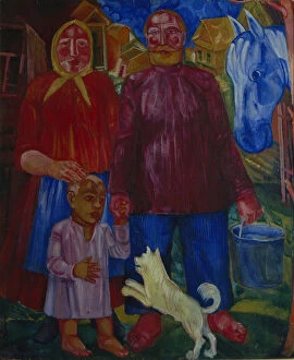 Collectivisation Gallery: The Family of the Serednyaks, 1929. Artist: Palmov, Viktor Nikandrovich (1888-1929)