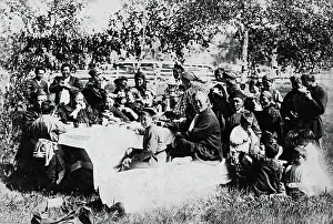 Popov I Prints: Family tea party, late 19th cent - early 20th cent. Creator: I Popov