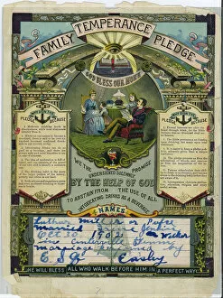 Morality Collection: Family temperance pledge for Luther Miller Pulce and Irene Jenkins, October 30, 1902
