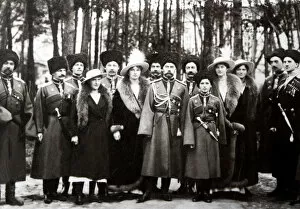 Emperor Nicholas Ii Of Russia Gallery: The Family of Tsar Nicholas II of Russia with the Kuban Cossacks, c. 1916