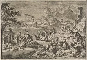 Luyken Collection: The Famine in Germany, 1637, 1701. Creator: Luyken, Caspar (1672-1708)