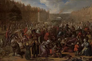 Leyden South Holland Netherlands Prints: The Famished People after the Relief of the Siege of Leiden
