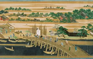 Byobu Gallery: Famous Sites of the Sumida River, Second Half of the 18th cen.. Artist: Anonymous