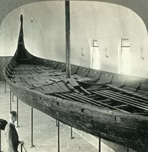 The Famous Viking Ship (Restored) at the Bygdo Museum, Oslo, Norway, c1930s. Creator: Unknown