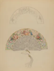 Rosalia Lane Prints: Fan, c. 1936. Creator: Rosalia Lane
