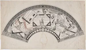 Neoclassical Gallery: Fan Design with Republican Assignats (French Revolutionary Money), ca. 1795. ca. 1795. Creator: Anon