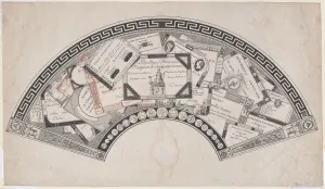 Banknote Prints: Fan Design with Republican Assignats (French Revolutionary Money)