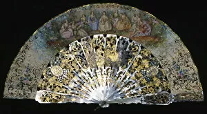 Gold Leaf Collection: Fan, France, 1825 / 75. Creator: Unknown