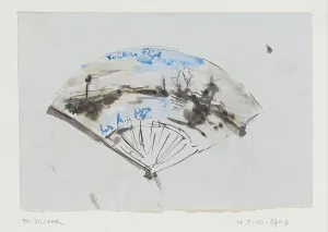 Fan with landscape, 1867-1930. Creator: Philip Zilcken