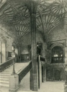 Great Hall Prints: Fan Pillar and Roof Outside Christchurch Hall, 1902. Creator: Charles Gillman & Co