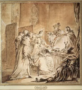 Le Jeune Prints: Before the Fancy Dress Ball, 1762. Artist: Jean-Michel Moreau