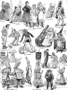 Queen Bess Prints: Fancy Dress Ball at the Brookwood Surrey Lunatic Asylum, 1881. Creator: Unknown