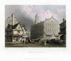 Images Dated 26th October 2007: Faneul Hall, Boston, Massachusetts, USA, 1838.Artist: H Griffiths