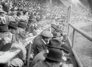 Major League Baseball Prints: Fans, Polo Grounds, 1913. Creator: Bain News Service