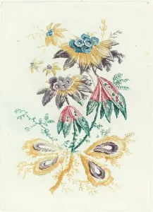 Fantastic Flowers with Peapod Leaves, 1795. Creator: Anne Allen Fantastic Flowers with Peapod Leaves, 1795. Creator: Anne Allen