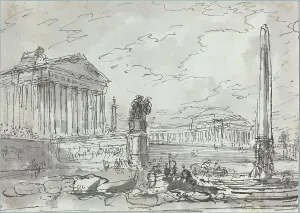 Campidoglio Prints: Fantasy on an Ancient Campidoglio. Creator: Hubert Robert