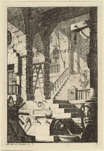 Hook Prints: Fantasy of an Antique Prison, 1770/1780. Creator: Karl Schutz