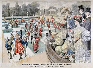 Chessboard Prints: Fantasy of a billionaire: a human chess game, 1904