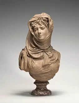 Carrier Belleuse Albert Ernest Gallery: Fantasy Bust of a Veiled Woman (Marguerite Bellanger?), c. 1865 / 1870