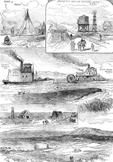 Paddle Steamers Prints: The Far West of America: sketches in the Dakota Territory, 1881. Creator: Unknown