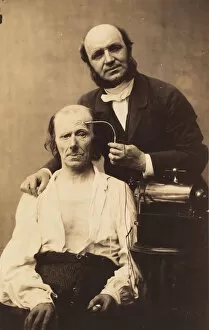 Adrien Tournachon Gallery: Faradisation du muscle frontal, 1854-56, printed 1862. Creators: Duchenne de Boulogne