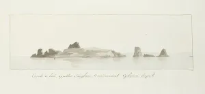Sketch Book Prints: Faraglioni rocks off the Capri coast, 1778. Creator: Louis Ducros
