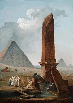 Circle Dance Prints: The Farandole Amidst Egyptian Monuments. Artist: Robert, Hubert (1733-1808)