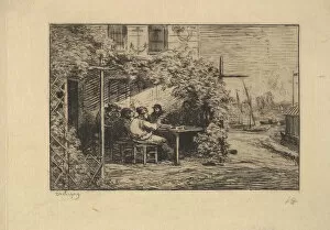 Ile De France Gallery: The Farewell Breakfast at Asnières, 1861. Creator: Charles Francois Daubigny