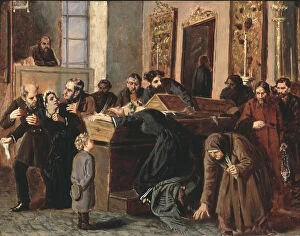 Images Dated 20th June 2013: A farewell to the Dead, 1878. Artist: Volkov, Iosif Petrovich (1854-after 1897)