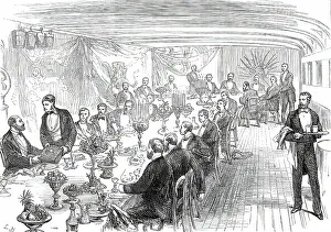 Waiter Prints: Farewell Dinner given to the Prince of Wales by the officers of the Serapis