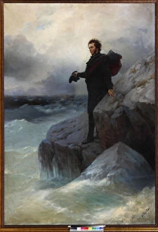 Aivazovsky Collection: Farewell, free element, o Sea! Alexander Pushkin on the Black Sea, 1877. Creator: Aivazovsky