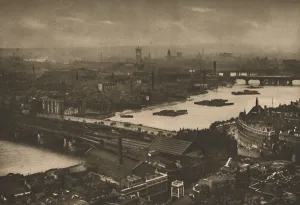 Blackfryars Bridge Gallery: A Farewell Look at Wonderful London from the Cross on St. Pauls Dome, c1935. Creator: Unknown