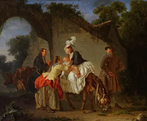 Arrangement Prints: Farewell To The Wet Nurse, 1776-77. Creator: Etienne Aubry
