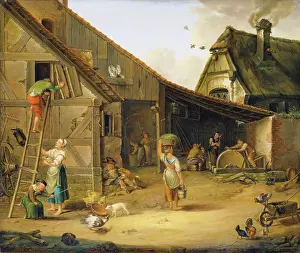 Chimneys Prints: A Farm, 1794. Creator: Johann Ludwig Ernst Morgenstern